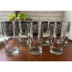 MCM Vitreon Queen's Lusterware Silver Ombre Hi-Ball 6 NIB